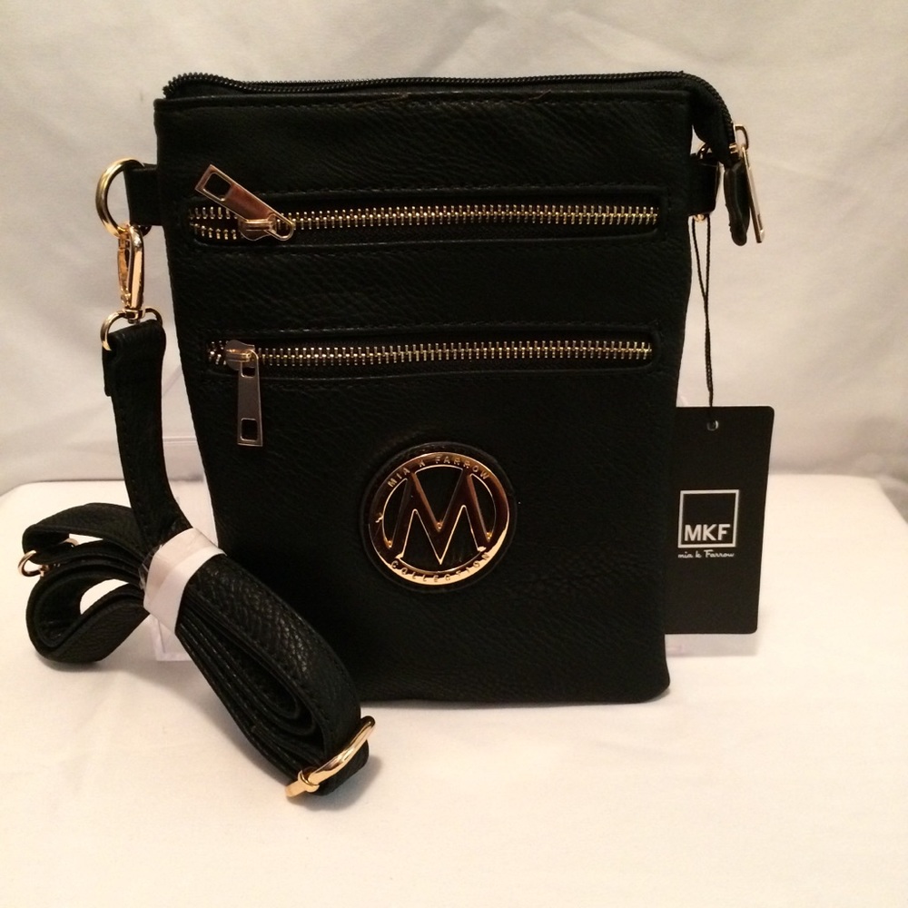 NWT Black Double-Zip Crossbody by Mia K Farrow - Picture 1 of 8